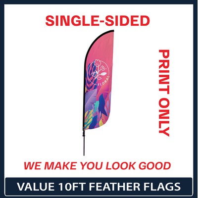 Value 10' Feather Flag - Single Sided Graphic Only