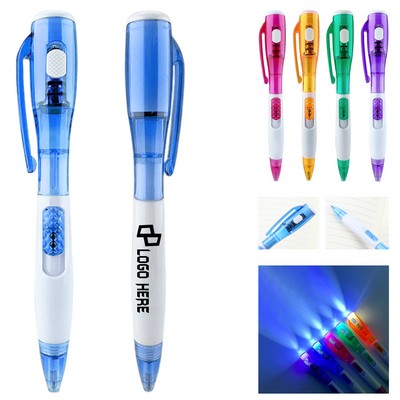 3-In-1 Led Flashlight Ballpoint Pen