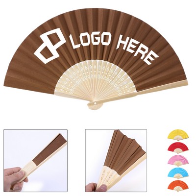 8" Folding Handheld Paper Fan