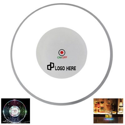 Bar Club Cocktail Acrylic Led Coaster W/ Button Batteries