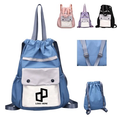 11.81X5.91X15.35" Nylon Drawstring Backpack
