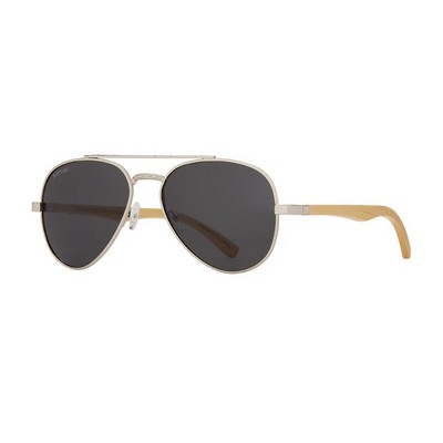 Mav Silver & Bamboo Brown Polarized Sunglasses