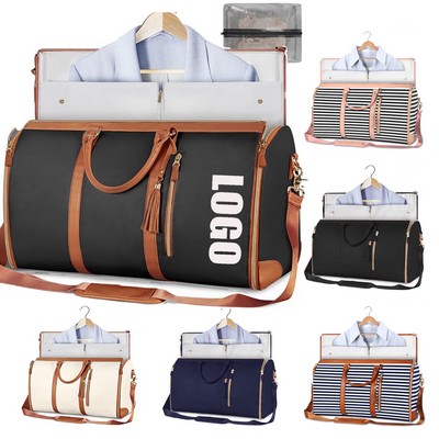 Waterproof PU Leather Travel Garment Duffle Bag