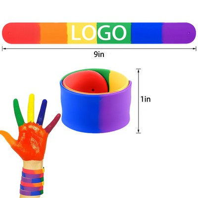 Rainbow Silicone Slap Bracelet