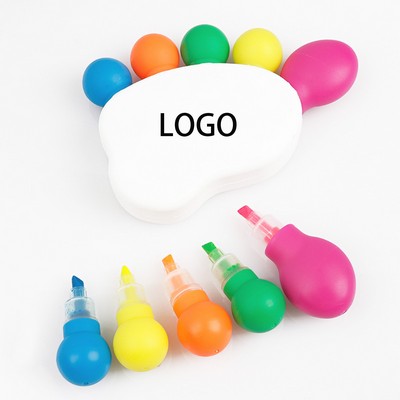 Cartoon Foot Five-Color Highlighter