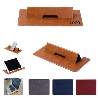 Portable Folding Desktop Phone Tablet PU Stand