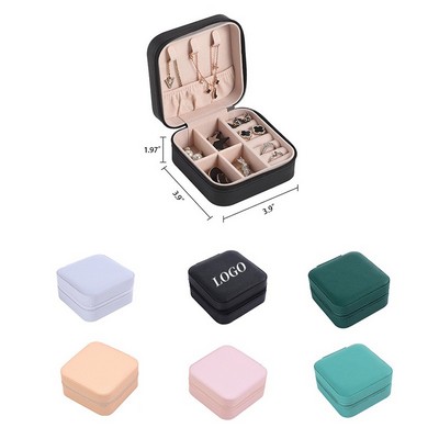 Square PU Leather Jewelry Storage Box