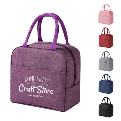 Insulated Oxford Cloth Lunch Tote Bag