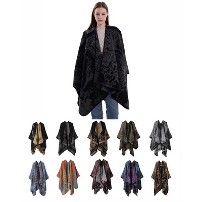 Shawl Wrap Open Front Poncho Cape
