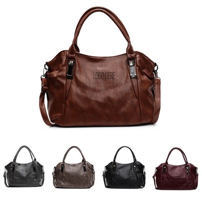 Custom Premium Soft Leather One Shoulder Tote Bag