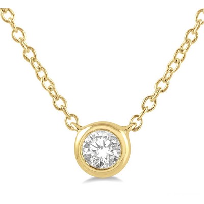 Jilco Inc Petite Bezel Set Diamond Necklace - Yellow Gold