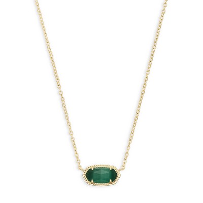 Kendra Scott Elisa Emerald Short Pendant Necklace