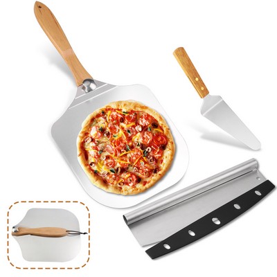Aluminum Pizza Paddle w/Wooden Handle