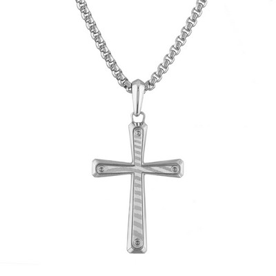 Bulova Jewelry Icon Sterling Silver Pendant Box Link Chain