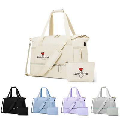 Gym Weekender Travel Duffel Bag for Women Overnight