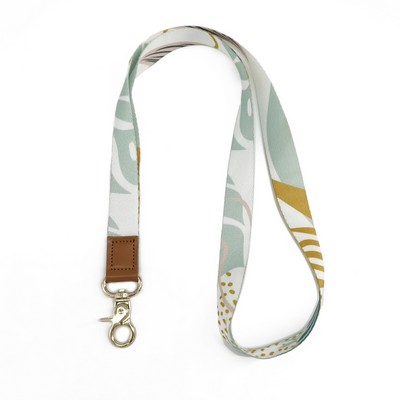 Geometric Customized Leather Buckle Lanyard