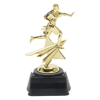 Flag Foorball Star Figure Trophy Female 8-1/4" Tall