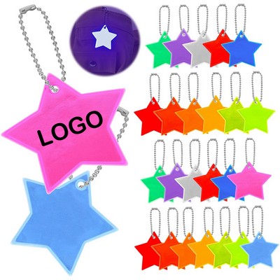 Star Shaped Reflective Keytag