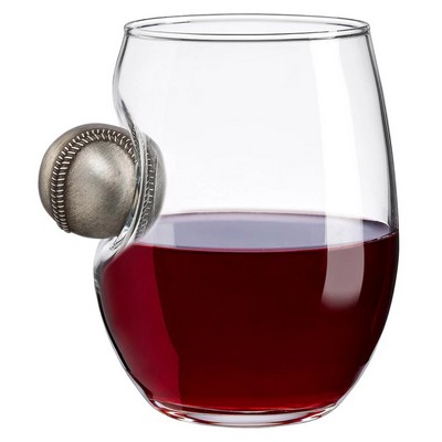 Baseball Embedded Wine Glass