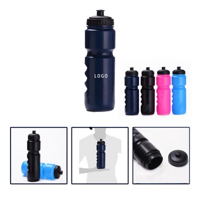 Larger Push Cap Plastic Water Bike Bottle 25 Oz