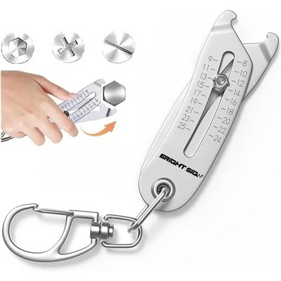 Bolt & Nut Thread Size Checker Keychain