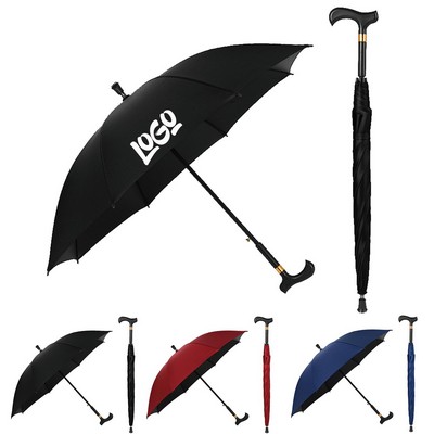 12-Rib Anti-Slip Walking Cane Umbrella for Seniors