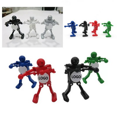 Wind-Up Dancing Robot Toy with Spinning Logo