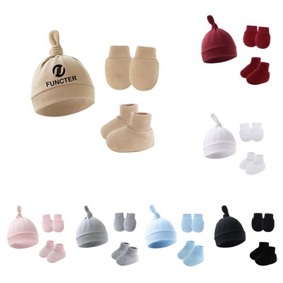Baby Hat Mittens Socks Set