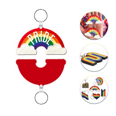 Custom Rainbow Shaped PVC Key Tag