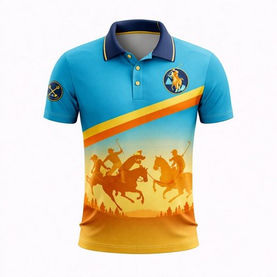 Unisex Sublimated Pinhole Mesh Polo Short Sleeve 150 GSM