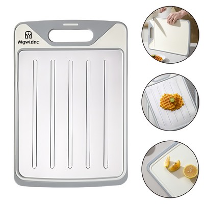 Small Stainless Steel Double-Sided Cutting Board with Knife Sharpener