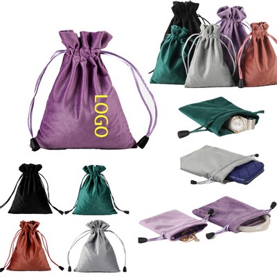 Double-layer Velvet Christmas Drawstring Bag