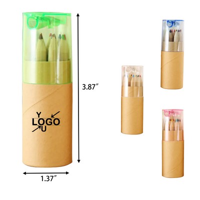 Colored Pencil Tube Set with Sharpener