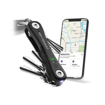 KeySmart Ipro Smart Key Organizer Works w/Apple Find My - Black