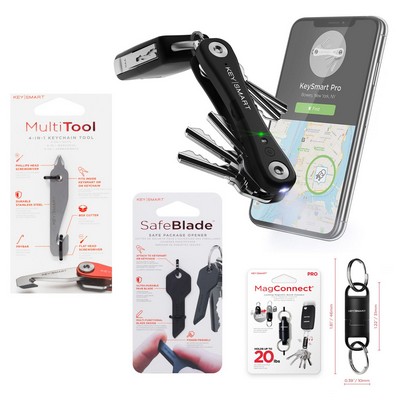 KeySmart Pro w/Tile™ Smart Location Key Organizer Bundle - Black