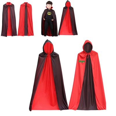 Double-sided Black Red Halloween Cape