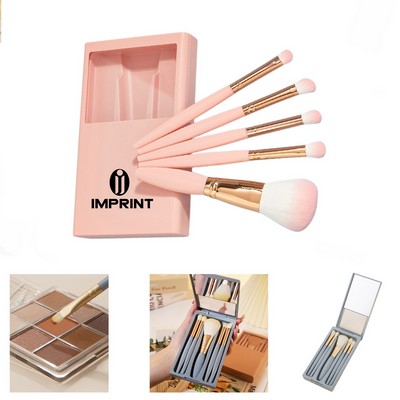 Mini 5pcs Travel Makeup Brush Kits With Plastic Box