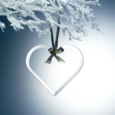 Heart shaped Jade Glass Ornament - 3" x 3-1/2" x 1/8"