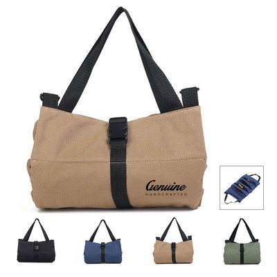 Oxford Tool Roll Bag with Zippered Pocket