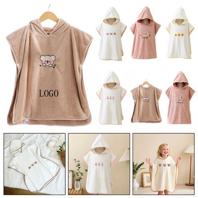 Embroidered Baby Hooded Bath Cape