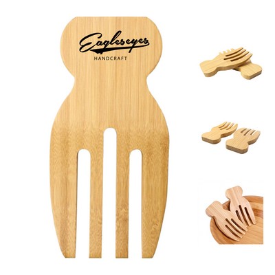 Bamboo Wood Salad Tongs with Round Handle