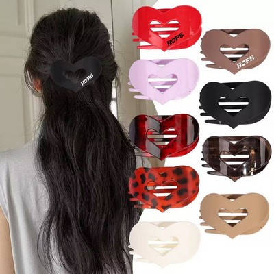 Heart Shaped Hair Claw Clips