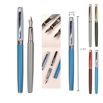 Elegant Mixed Color Metal Fountain Pen