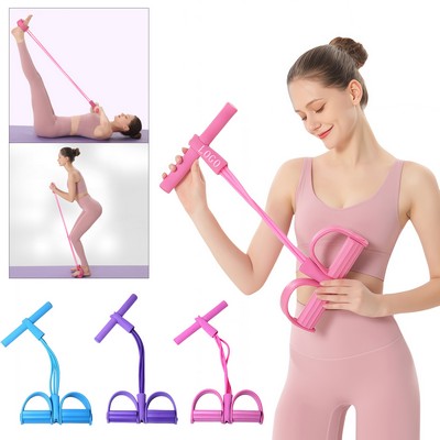4-Tube Elastic Yoga Pedal Puller Resistance Band