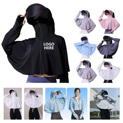 UV-Protective Long Sleeve Cover-Up with Hood