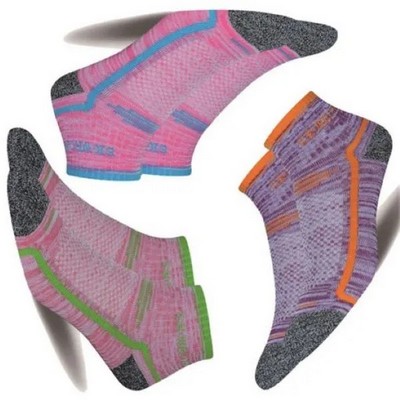 3 Pair Women's Colorful Stripe Bamboo Low Cut Ankle Socks