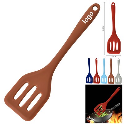 Custom Silicone Slotted Frying Spatula – One-Piece, Heat Resistant, Nonstick Safe, Promotional