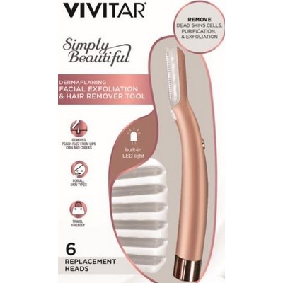 Health, Beauty & Fitness Vivitar Dermaplaning Facial Exfoliation & Hair Remover Tool - Rose Gold