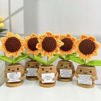 Personalized Handmade Crochet Sunflowers