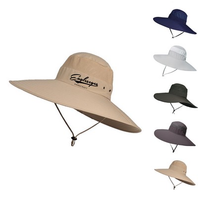 Sun Protection Super Wide Brim Bucket Hat